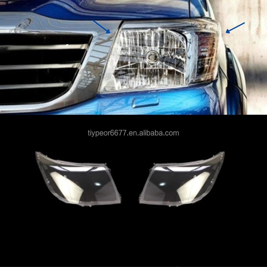 product tiypeor left side clear headlight lens headlamp cover shell cap mirror lens for toyota hilux vigo 2012   2014-3