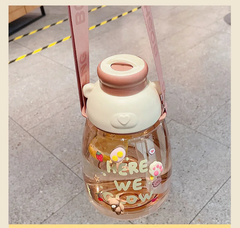 Wholesale Hot sale gifts plastic big belly cute kawaii bear water bottle  for girls From m.