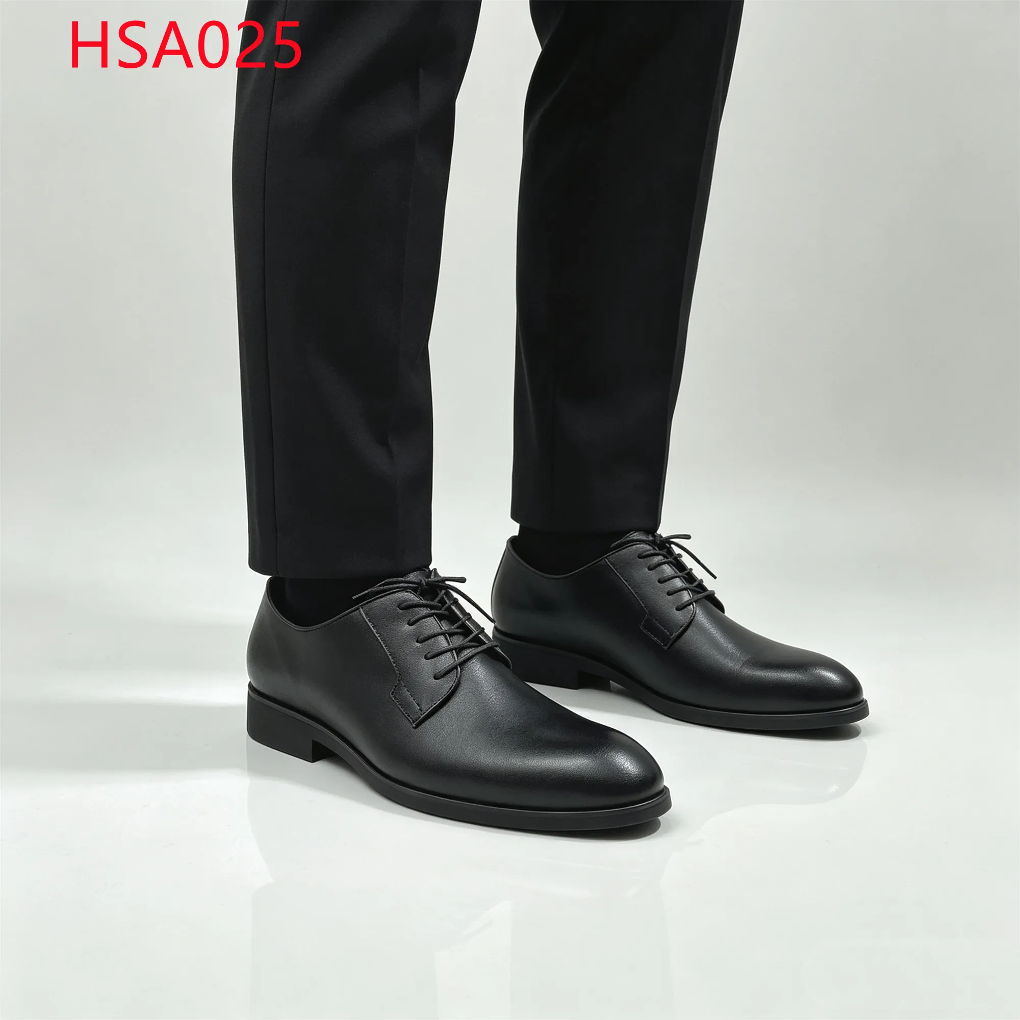 LXG,Product Launch Sharp&round Toe Hua Singh Men Leather Shoes Office Operations Lace-up Style Anti-odor Uniform Shoes HSA025