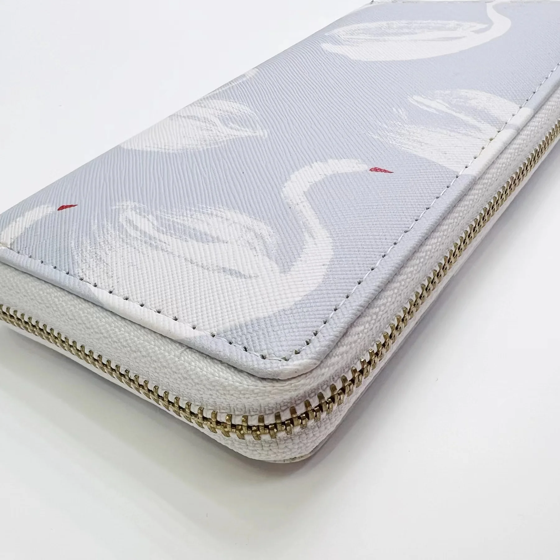 Custom Fashion Copper Zipper Ladies Clutch Wallet Pu Leather Card