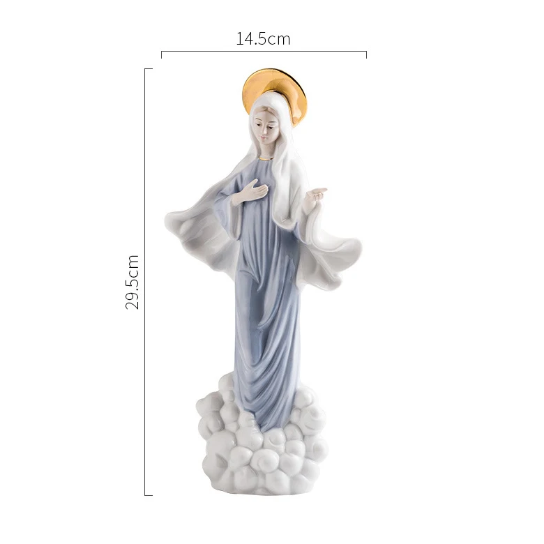Assumption Virgin Mary With Angels Catholic Religious Crafts Statue Sculpture Figurine