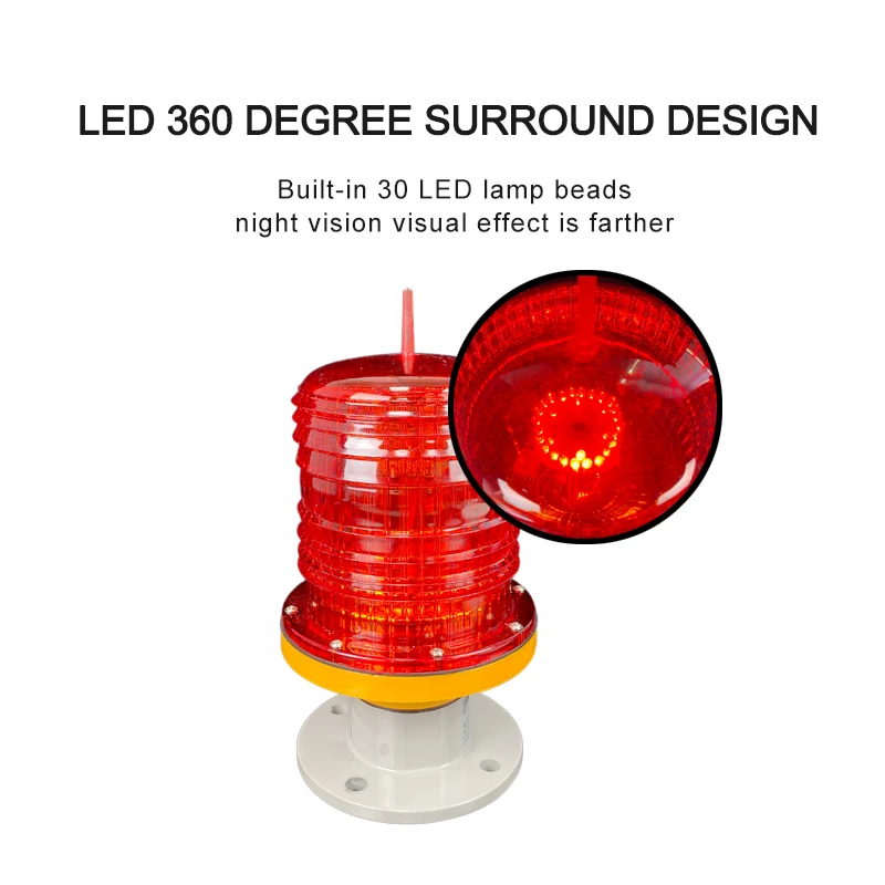 
Оповещение об опасности в форме башни на солнечных батареях для строительства летательных аппаратов, светодиодный фонарь для помех в аэропорту 