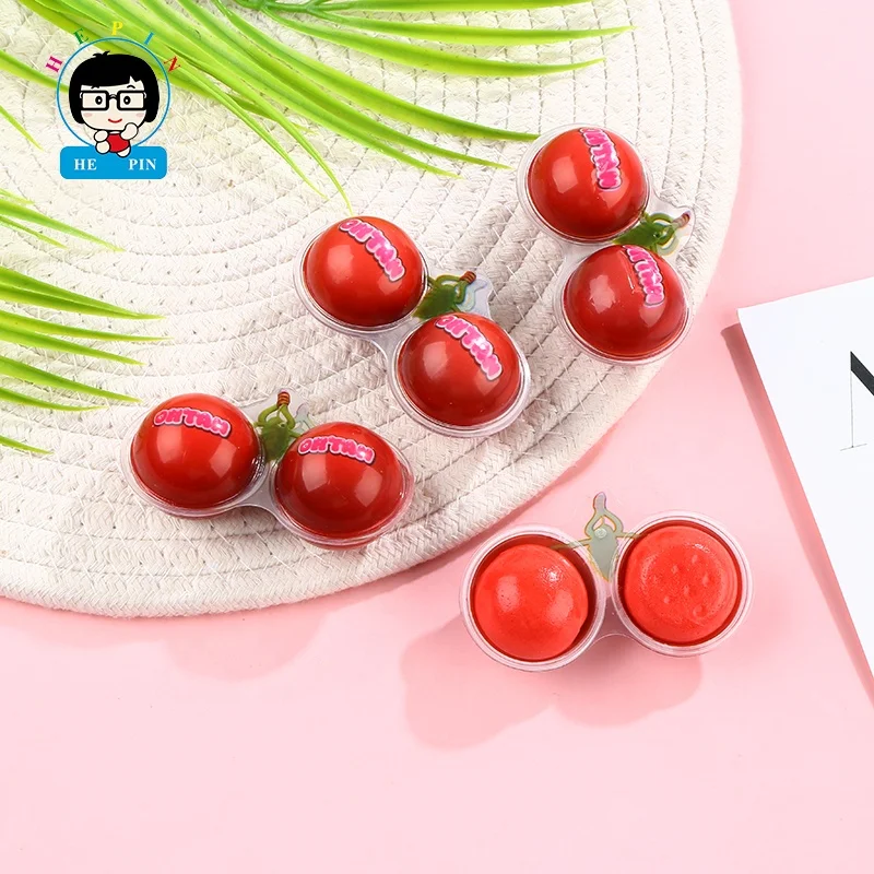 Halal OEM Order Cherry Shape Soft Gummy Jelly Candy Vitamin C Cherry Flavor Filled Fruit Jam
