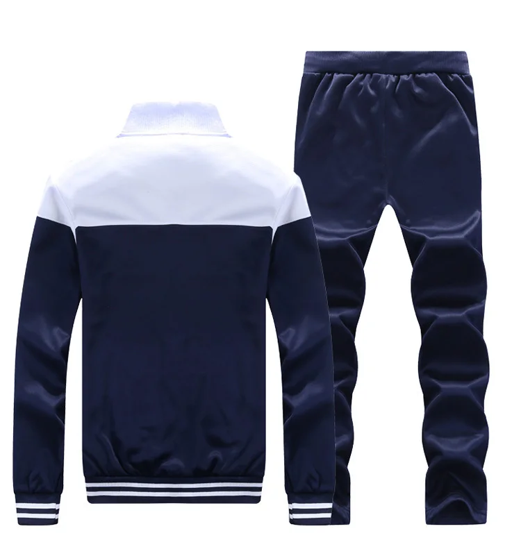Spring Autumn Sportswear Track Suit Gyms Male Two Piece Pants Set Casual Men Sweatshirt Fleece Tracksuits