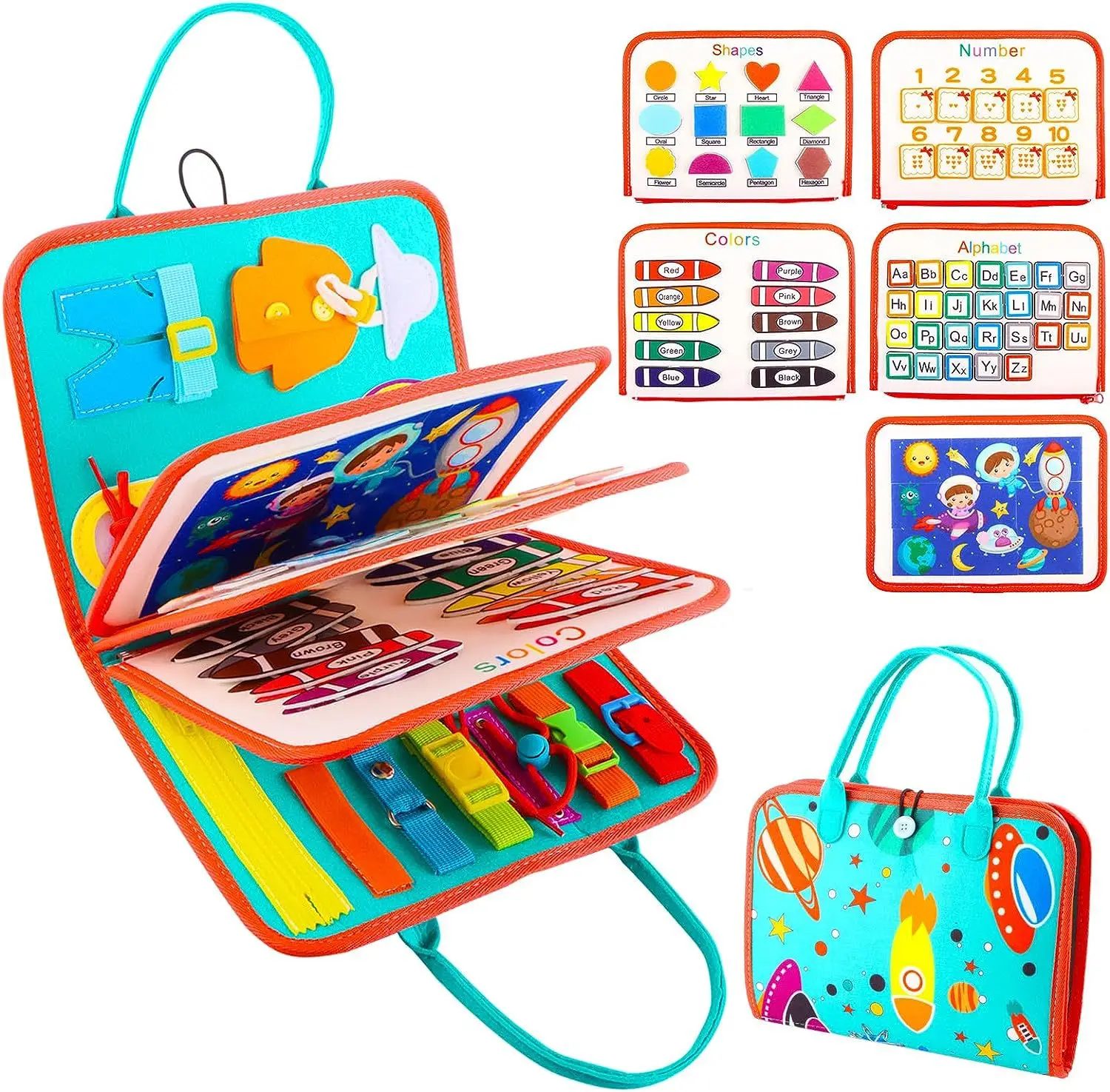Hotsale Activity Board Montessori Kids Felt Busy Learning Basic Dress Skill Educational Travel Baby Sensory Toys