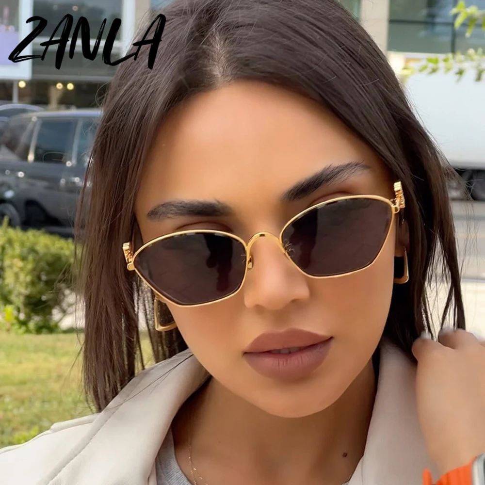 Shop Our Small Frame Oval Vintage Cat Eye Metal Sunglasses display picture 1