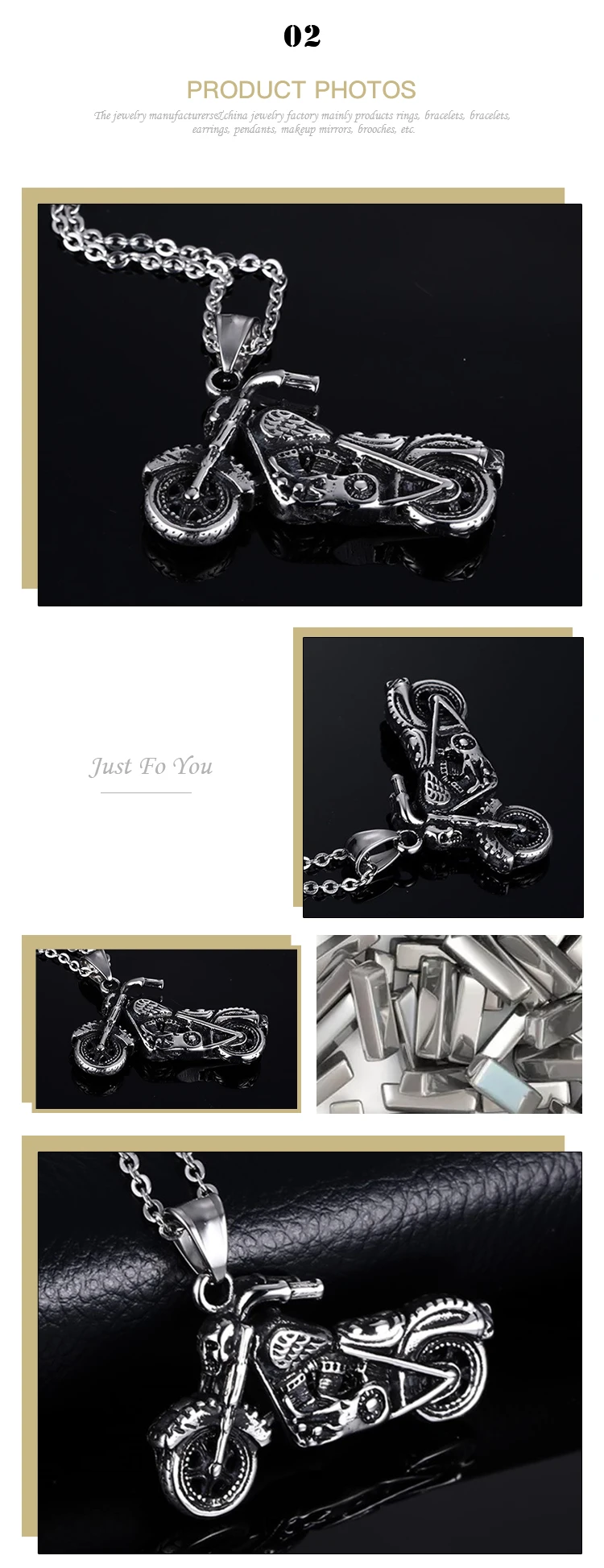 Jewelry wholesale stainless steel motorcycle men's pendant necklace PN-465