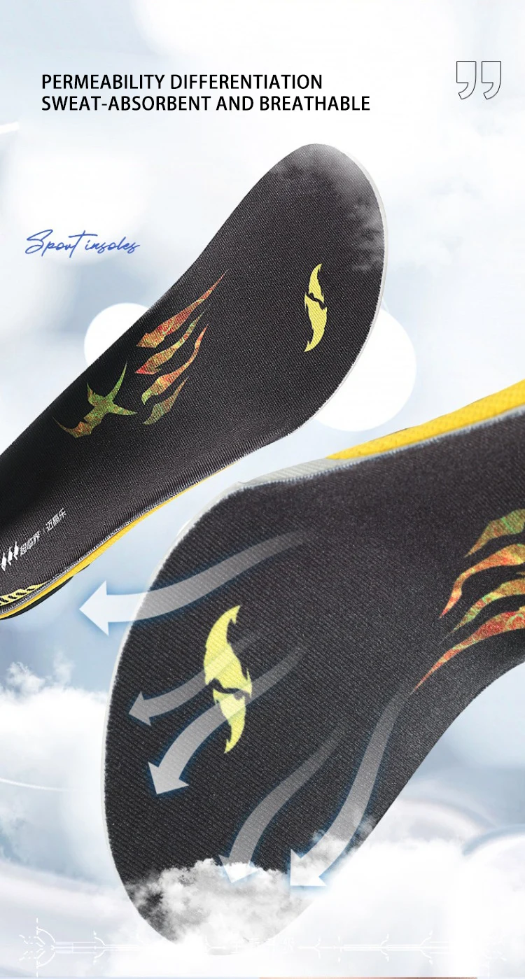 Supercritical Cushioning Sports Insoles with Arch Support