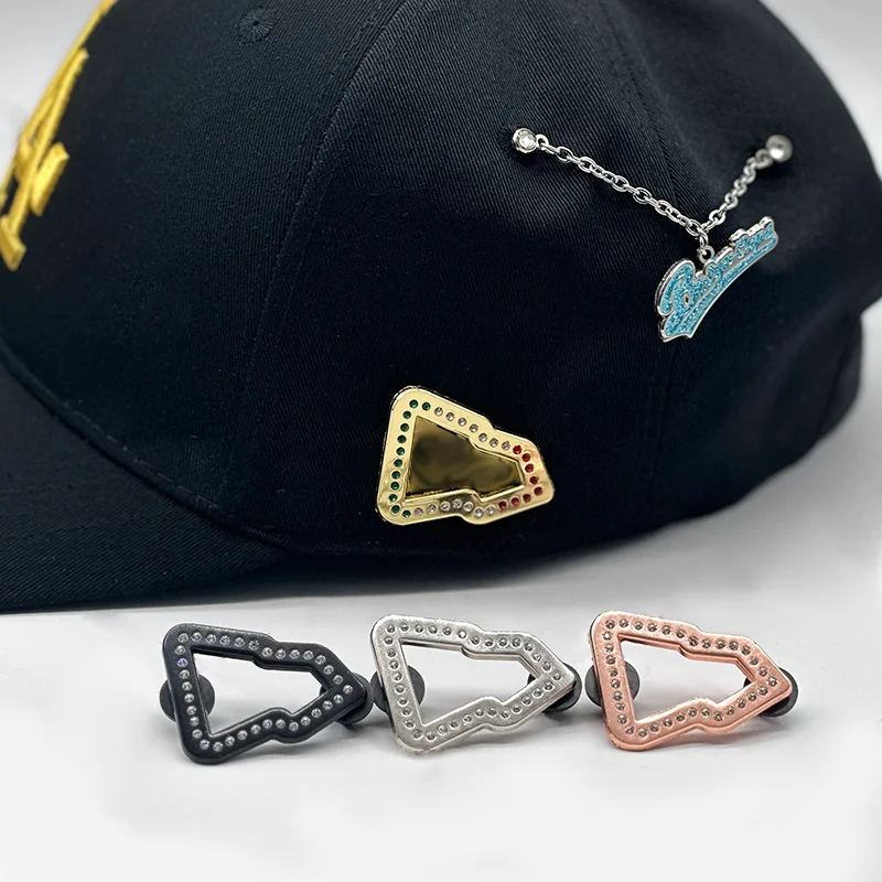 Wholesale Metal Baseball Hats Border Pins Hat Frame Pin with Rhinestones manufacture