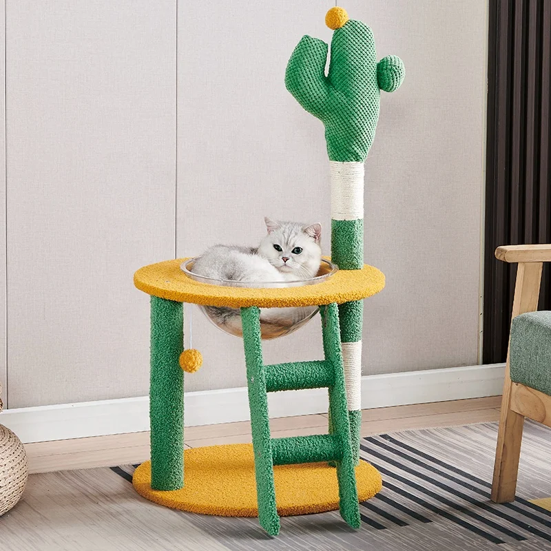 Modern luxuriser groer kletterbaum blume kaktus katze trowelle mit  kratzbaum fr viele katzen zum spielen hlzerner katzenbaum turm|  Alibaba.com