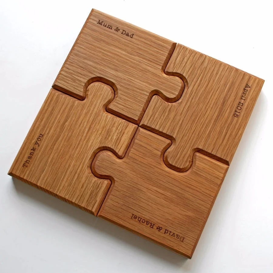 Custom Puzzle Shape Wood Coasters