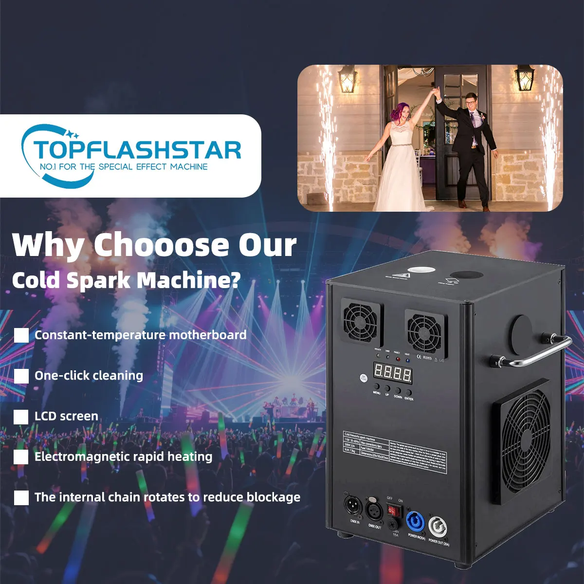 Cold Spark Machine 600w - Perfect for Wedding & Parties