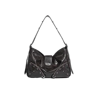 Custom Rivet Design Ladies Handbags Vintage Crossbody Bag Classic Soft Leather Large Capacity Shoulder Bags for Women