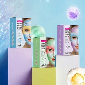 Korean Beauty Cooling Crystal Collagen Hydrogel Face Mask Double Colors Moisturizing Facial Sheet Retinol Herbal Skin Care