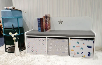 Custom Living Room Furniture Wooden Children’s Stool Seat Cushion Shoe Bench With Storage