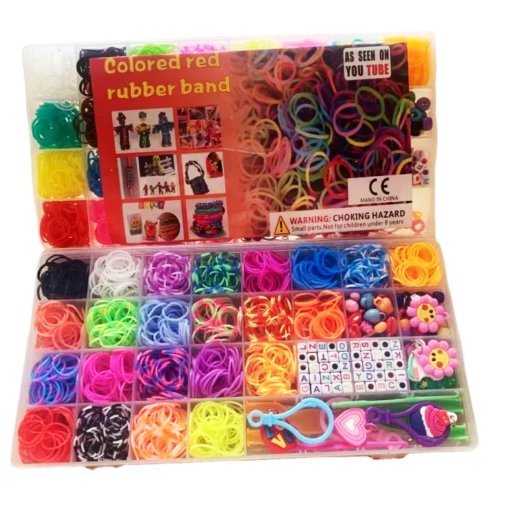 32 Grid Rainbow Rubber Band Handmade Knitting Diy Color Rubber Band