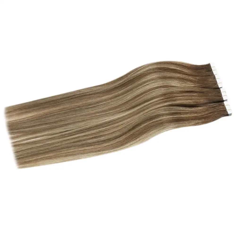 Extensii de păr LaaVoo Balayage, 10 buc. și 20 buc., păr uman 100% natural, păr virgin, rezistent la 12 luni, fără cusături, fixate cu bandă adezivă_voghion.com