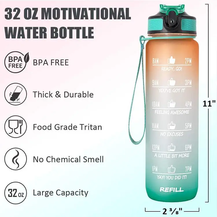 1000ml 500ml Trinkflasche Plastic Frosted Tritan Bpa Free 1l Sport Kid ...