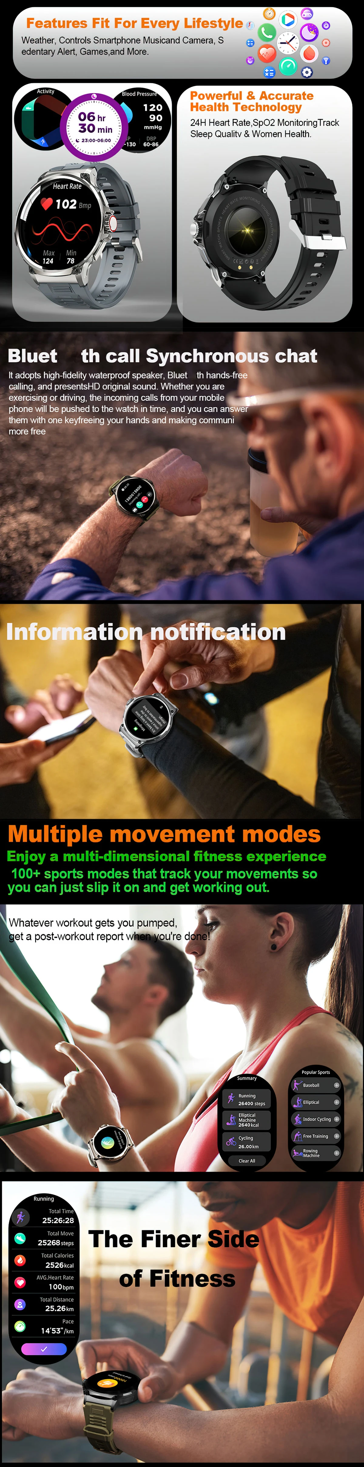Smart Watch For Men Waterproof With Bluetooth Call And Sleep Tracker_voghion.com