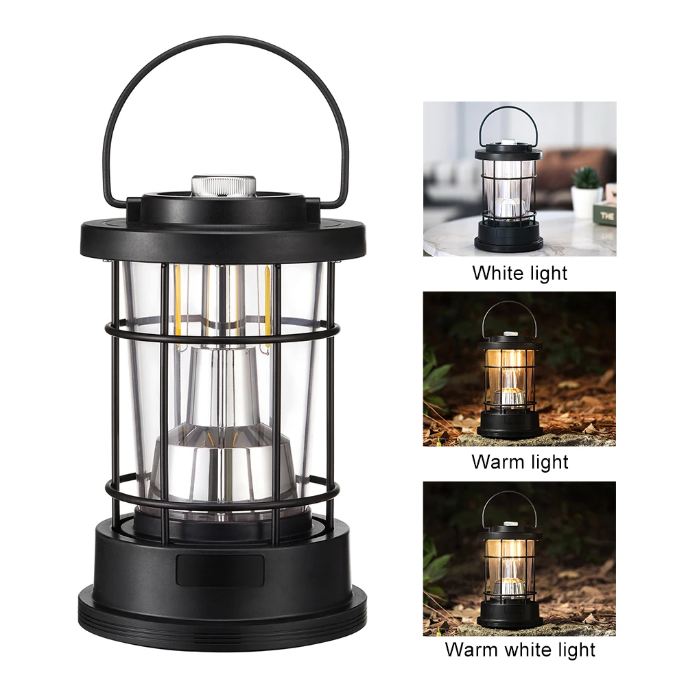 Vintage Led Camping Lantern Rechargeable Hanging Edison - Temu