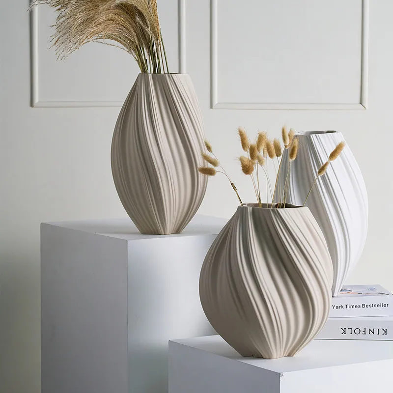 Nordic Morandi spherical ceramic soft round flower arrangement vase