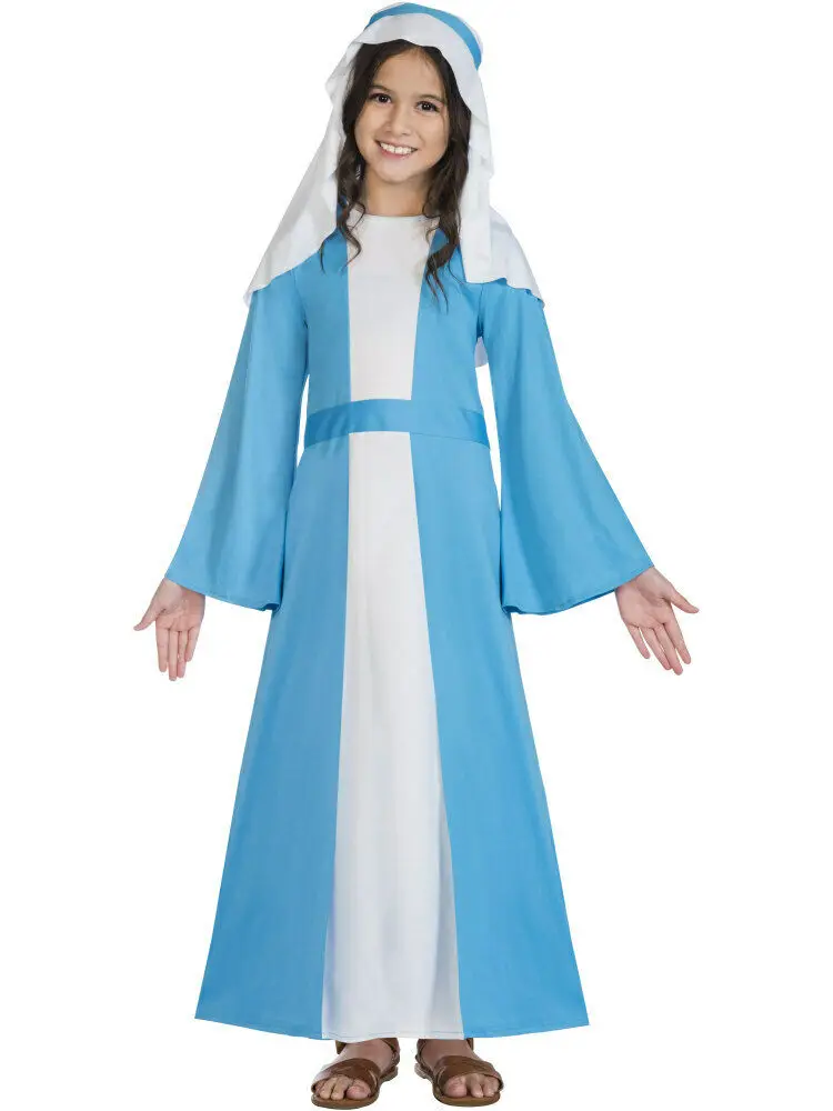 Source Child Virgin Mary Costume Fancy Dress Nativity Play Christmas Kids Girls Xmas on m.alibaba.com