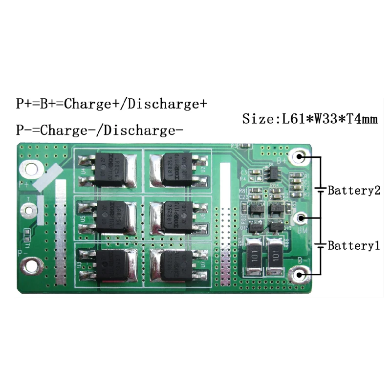 LWS 2s 10a 15a Refrigerator Control 7.4v Power Bank Battery BMS Led Lights Board Treadmill 2S BMS Lifepo4