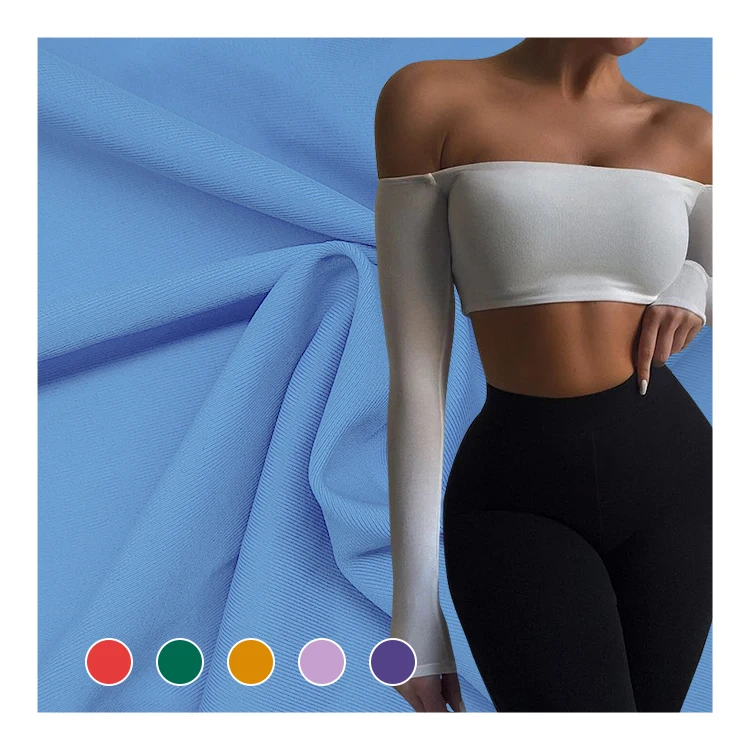 Quick Dry Stretch Solid Fabric Nylon Spandex Material Knitted Warp Fabric for Swimming Suit