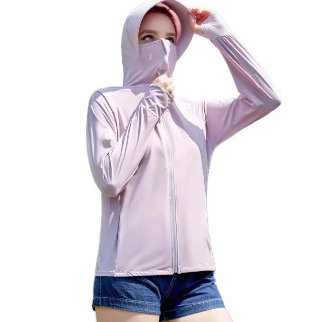 2024 Summer Women's New Anti-Ultraviolet Cardigan Breathable Air-Conditioning Light Loose Jacket Ice Silk Sun Rash Guard