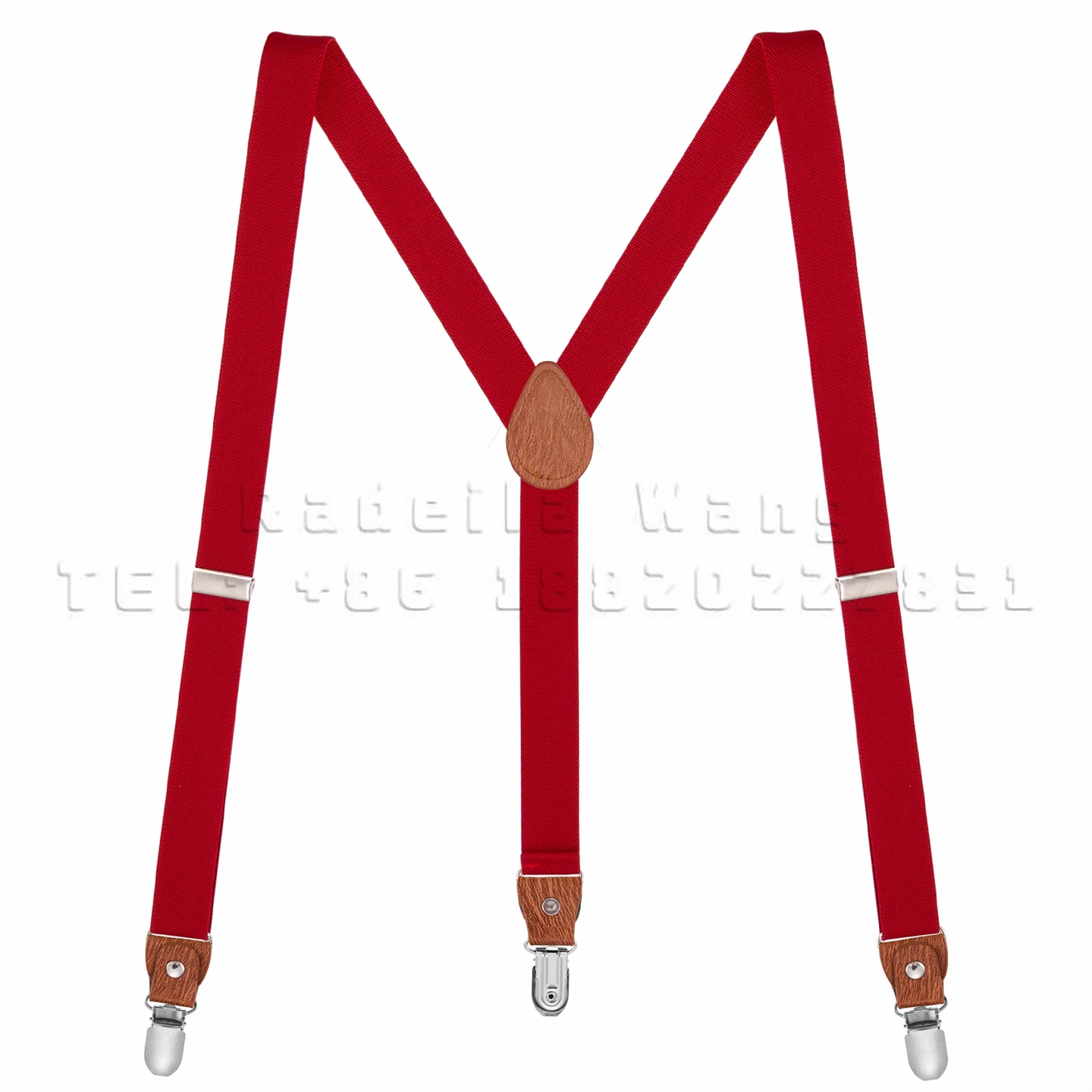 Men's Fashion Leather End Suspenders Adjustable Harness