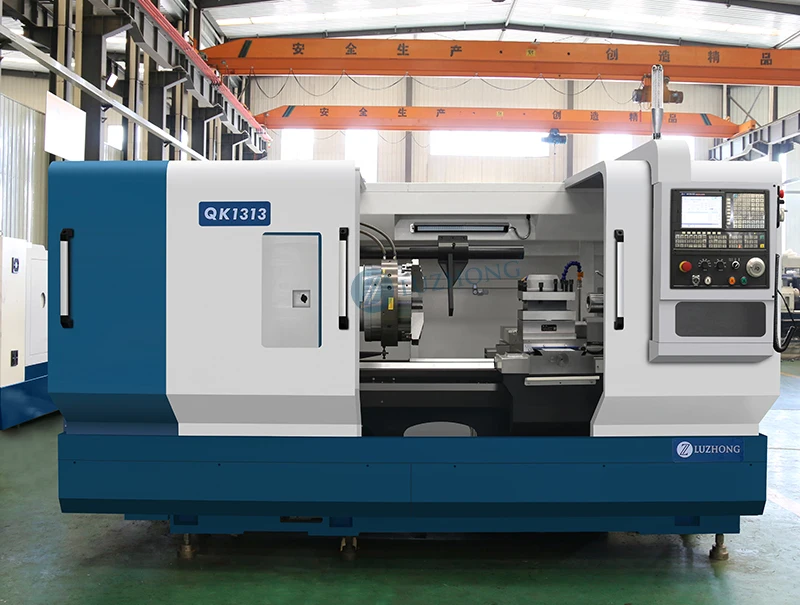 China QK1313 Torno CNC Pipe Threading Lathe 130mm Spindle Hole Double Chuck Horizontal Heavy Duty Single Spindle GSK Control