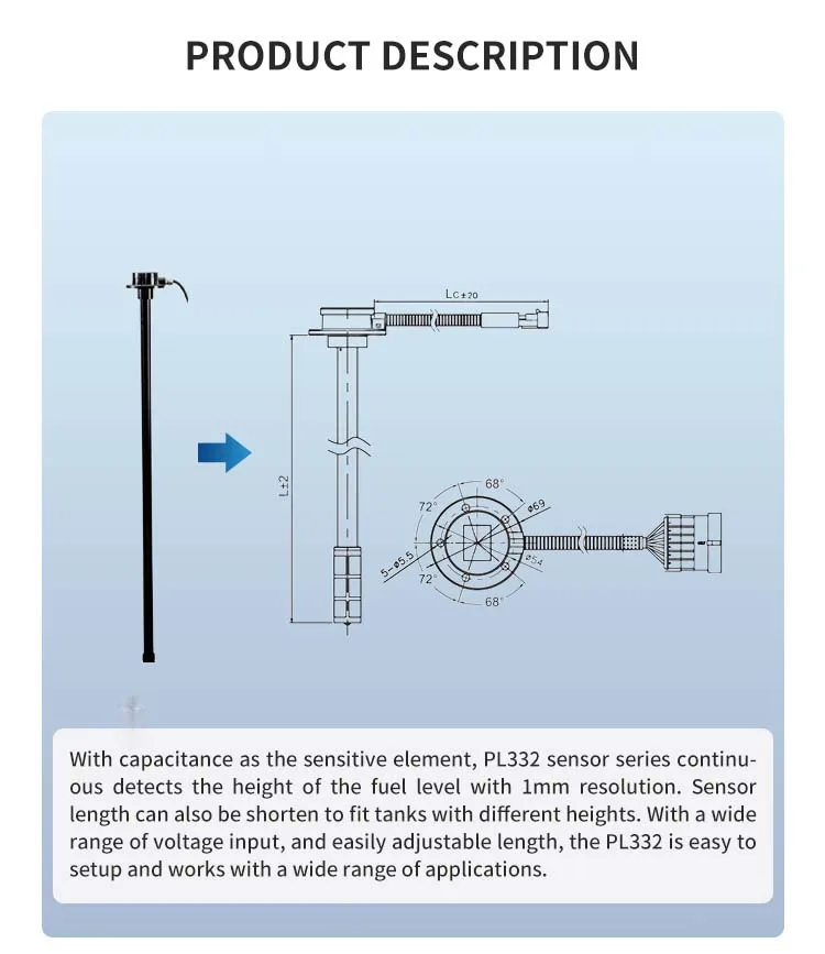 Cuttable Wireless Gas Station Capacitive Fuel Escort Td Ble Tank