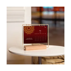 Low MOQ Islam Faith Planners Customized Muslim Style Agendas Quran Prayer Organizer Monthly Tips Weekly Wooden Desktop Calendars