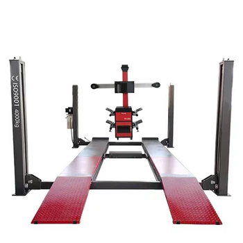 Mobile 3D Four Wheel Alignment Machine & Hydraulic 4 post car lift combo Car 4 wheel aligner with automatic lifting & CE