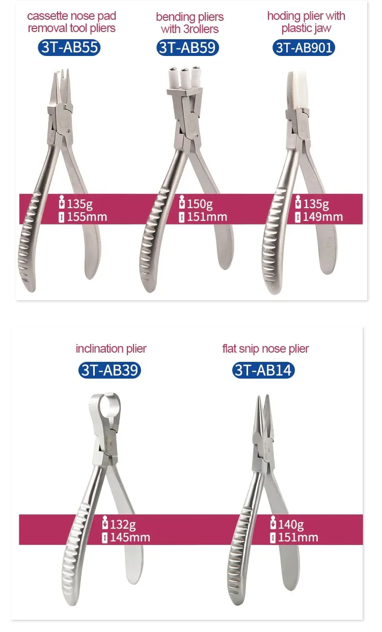 Glasses Plier Set Several Types for Option Spectacle Adjusting Plier Glasses Pliers Tool Nose Pad Arm Temple Bridge Adjustment