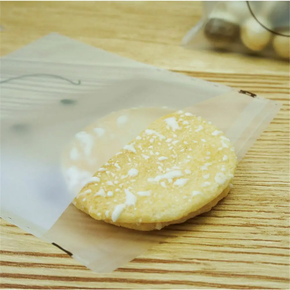100Pc Smile Face Candy Plastic Cookie Bags Self-adhesive  Baking Packaging Party 