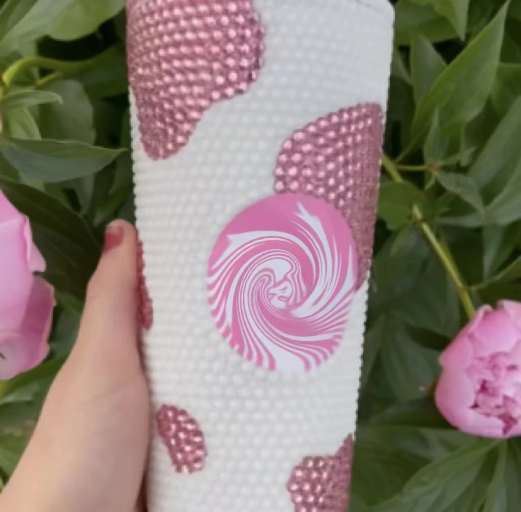 Блестящий дизайн, Шлепанец со стразами и стразами, Милая блестящая прямая чашка с узором в виде коровы, бутылка для воды с крышкой и соломинкой