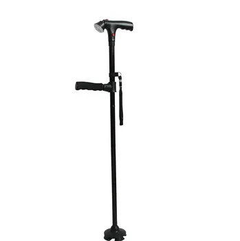 Aluminum alloy multi-function non-slip collapsible telescopic cane light smart walking stick with light and alarm
