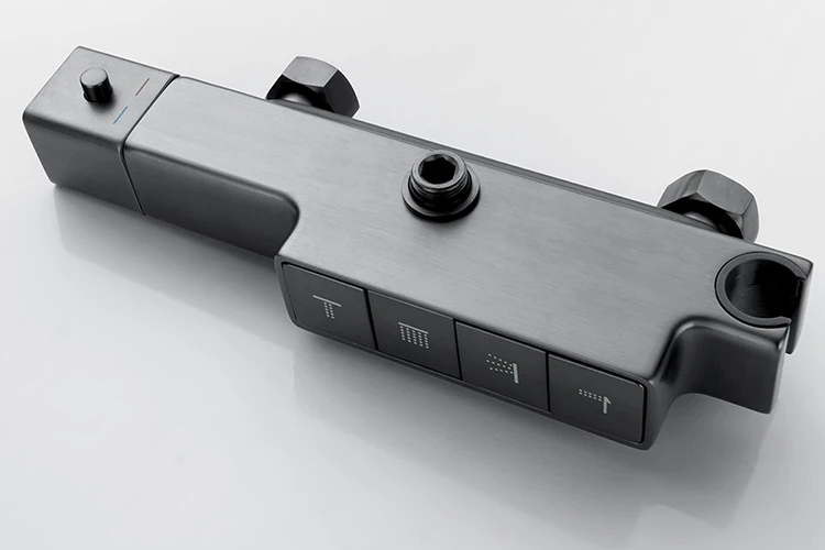 Juego de sistema de ducha con llave de piano cromado para baño