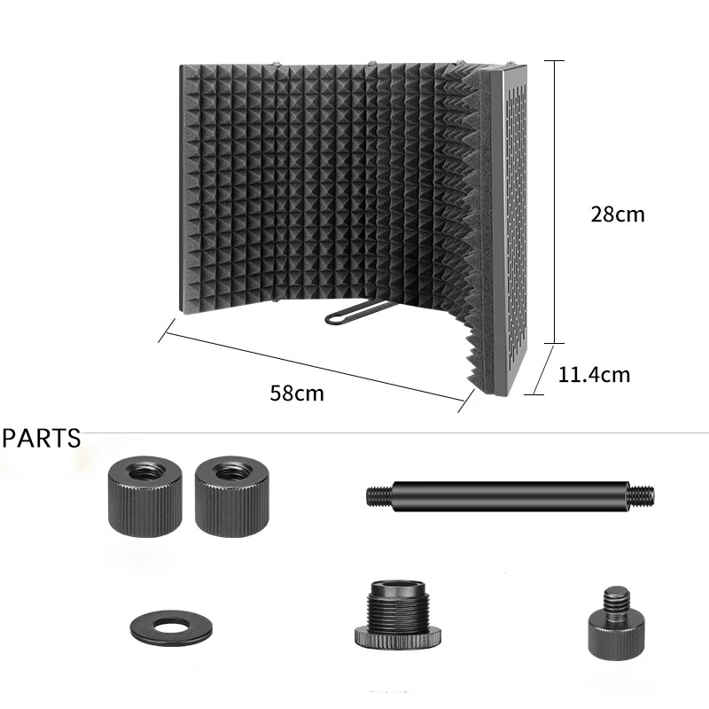 Professional Microphone Isolation Shield with Stand Microphone Soundproofing Cover Microphone Isolation Booth