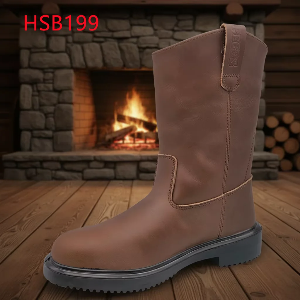 LXG, wasserdichte Sicherheitsstiefel mit Stahlkappe, 35 cm, für Bergleute, durchstichfest, säurebeständig, Arbeitsschuhe für den Bau in den USA, Modell HSB199