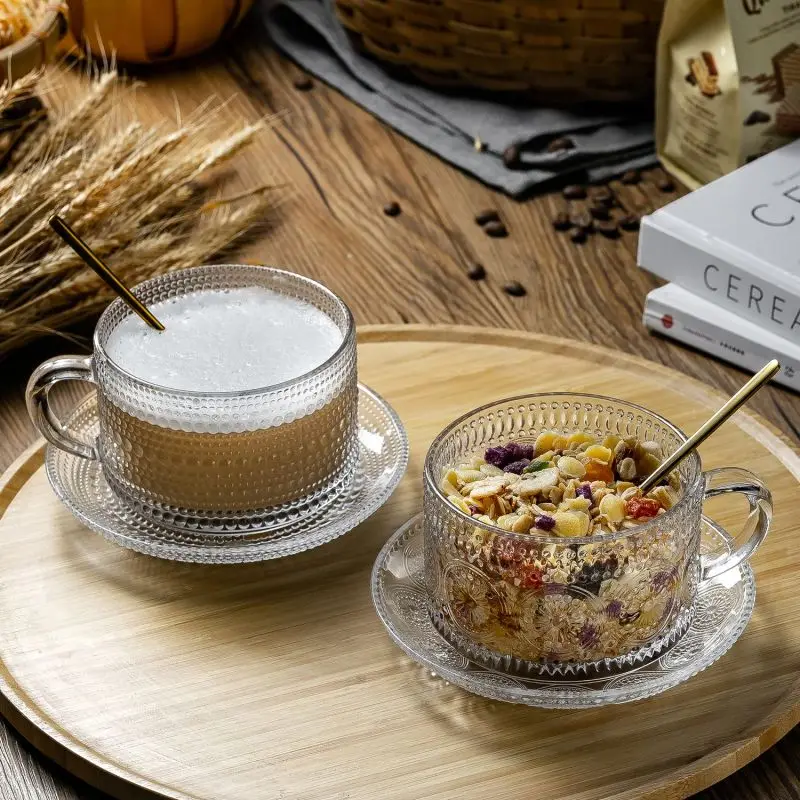 Набор 2 винтажных переливающихся стеклянных кружек с тиснением чашка для чая 14 унций Классическая прочная водная вечеринка индивидуальным логотипом подарки