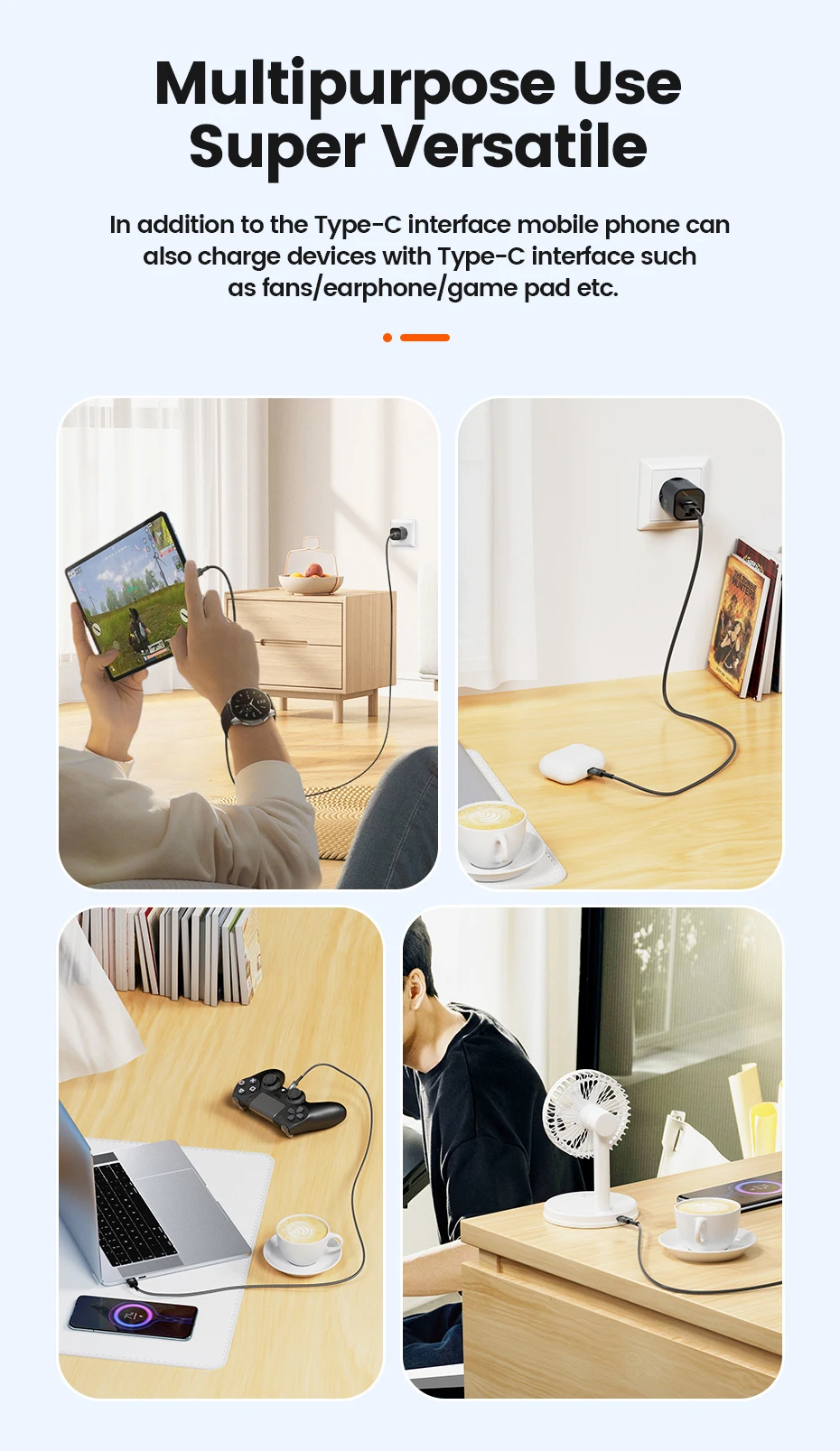 Toocki Usb C Data Cable Wire Roll 4 Core Usb Type C Cable 3a Fast