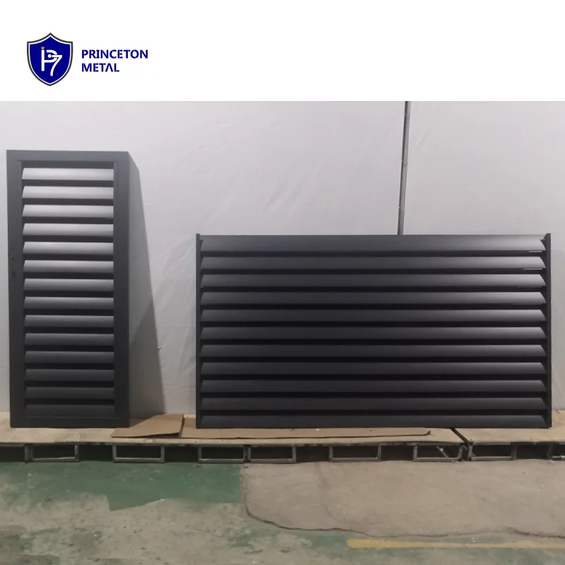 Modern Aluminium Louver Privacy Fence with Ventilated Panels 3D Modeling Service Pressure Treated Nature Wood Type