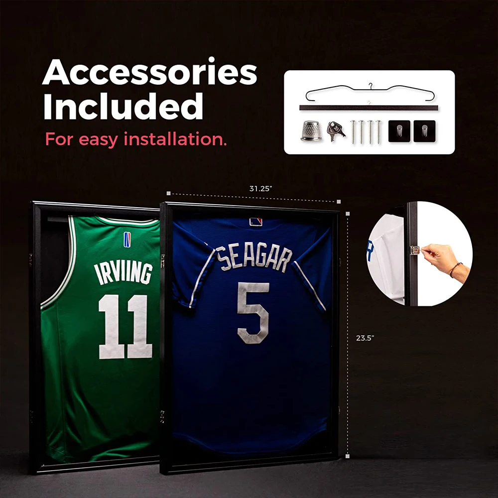 Sports Jersey Frame Display Case Lockable Jersey Display Frame With 98
