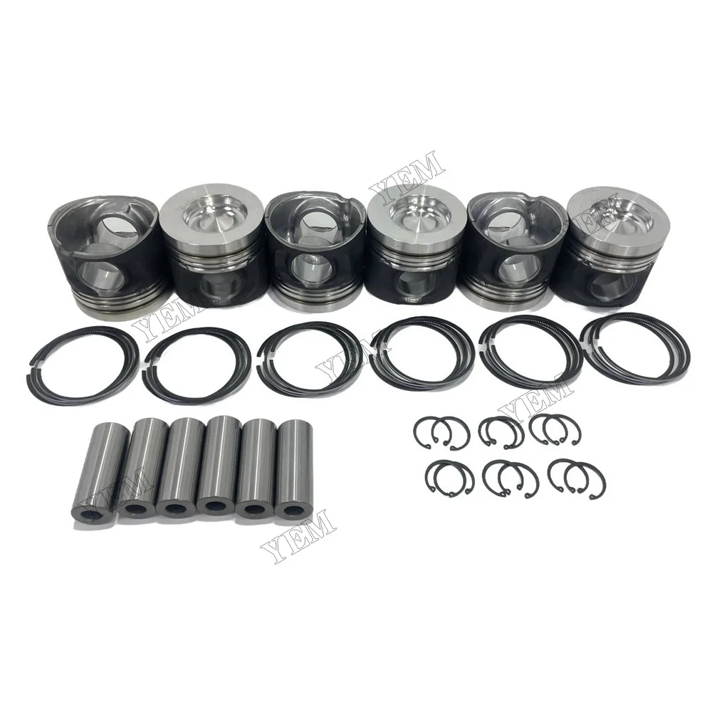Cylinder Pistons and Rings Set Compatible for Deutz BF6M2012s OEM Engine Parts