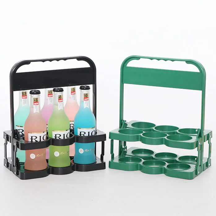 Small Recycled Durable Pp Plastic Beer Bottle Carrier Foldable 6 Pack ...