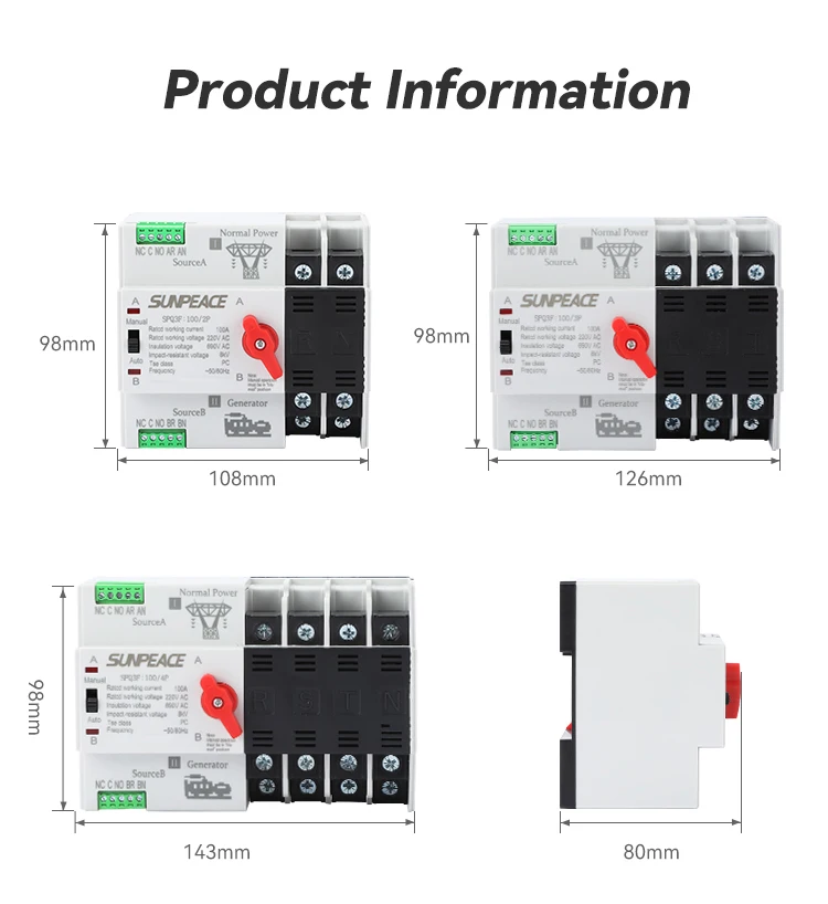 DC ATS 3P Automatic Transfer Switch Dual Power Changeover Switch for PV Solar Sysytem 2 DC ATS 3P Automatic Transfer Switch Dual Power Changeover Switch for PV Solar Sysytem 2