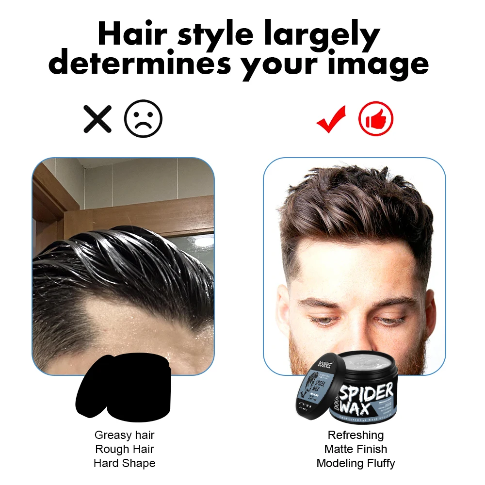 Turkey Custom Label Matte Finished Textures Hair Styling Mousse Pamade Spider Cream Clay Wax for Men