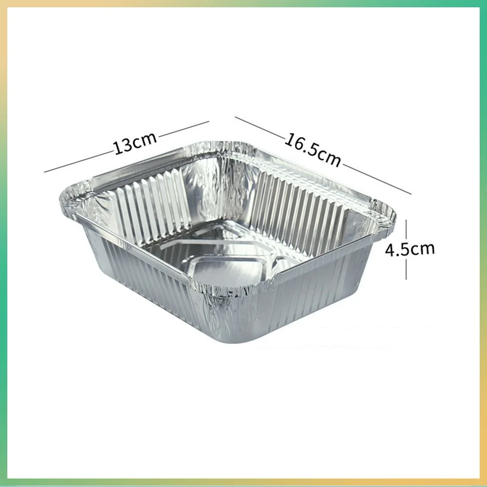 Square aluminum foil lunch box barbecue insulation tin foil box disposable takeaway packaging box air fryer tin foil tray factory